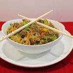 Sesame Ginger Noodles with Meatballs and Veggies