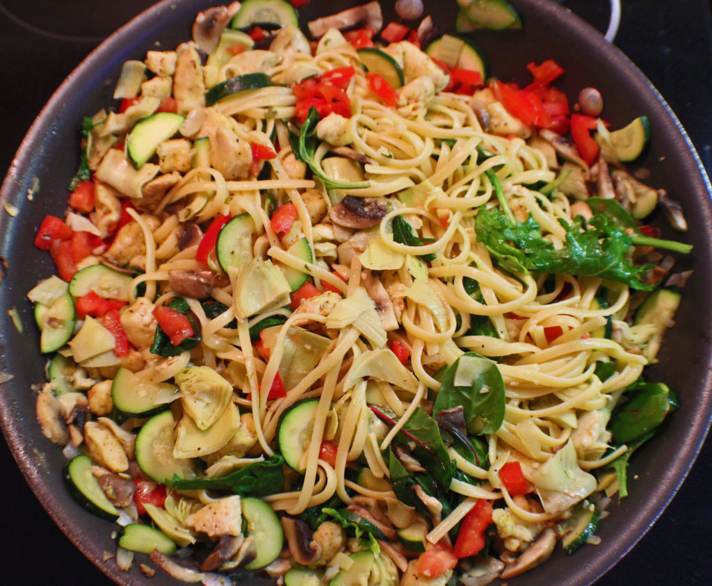 Lemon Pepper Linguini with Chicken and Veggies - Eating With Deb